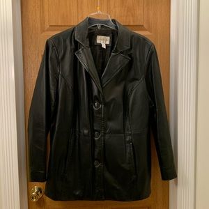 Worthington black women’s genuine leather jacket.
